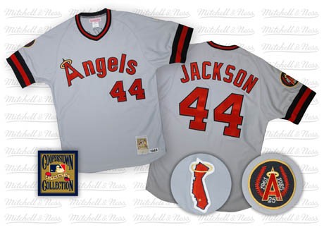 Discount and high quality Los Angeles Angels of Anaheim 44 Reggie Jackson Grey Road MLB Jersey